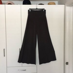 CLARA SUN WOO BLACK WIDE LEG STRETCHY PANTS